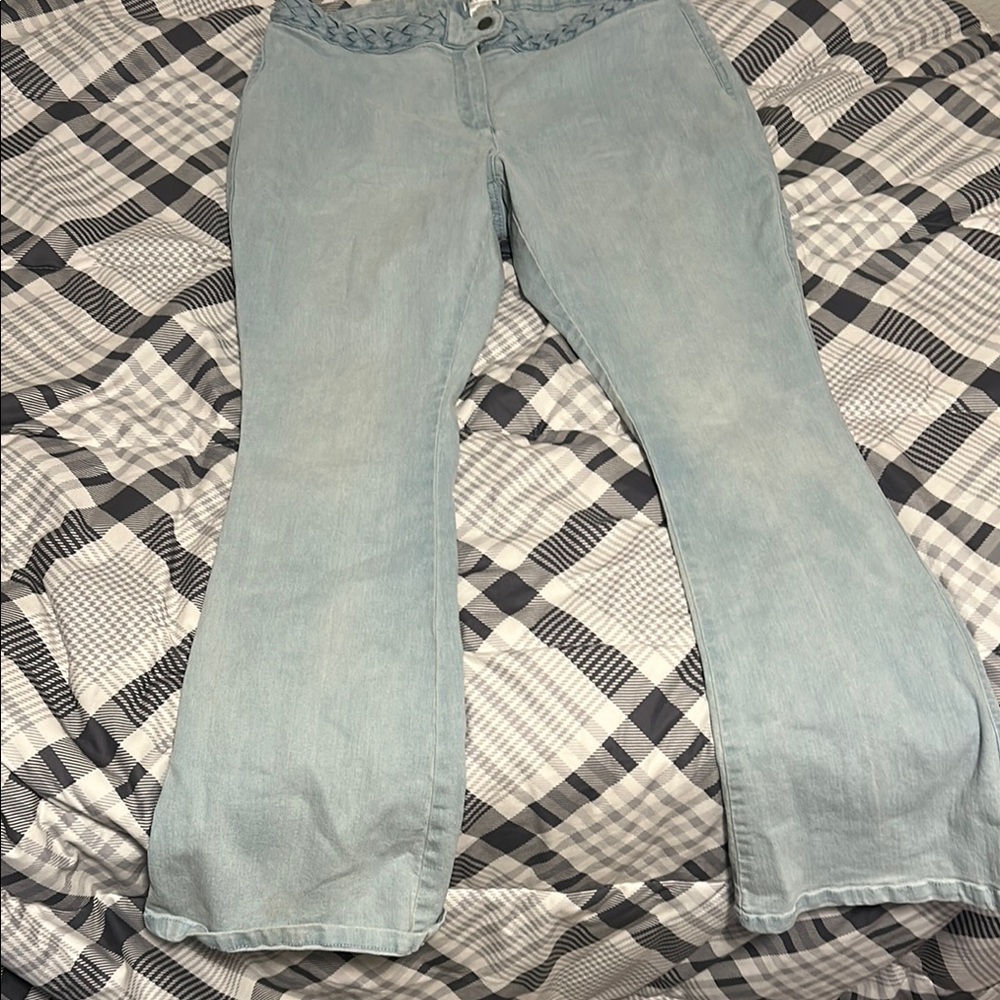 VENUS Blue Flare Wide Leg Jeans